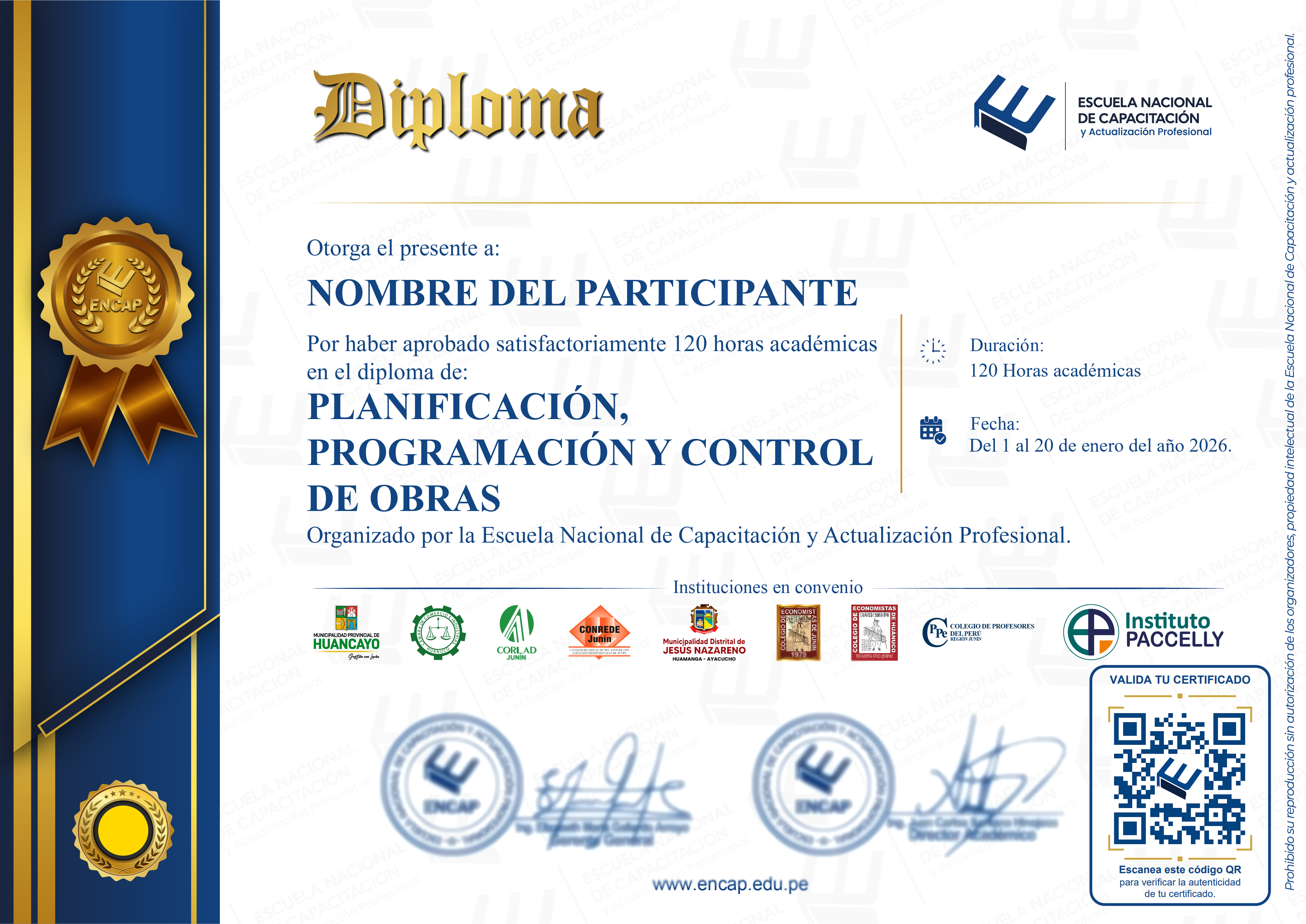 Certificado Especialización