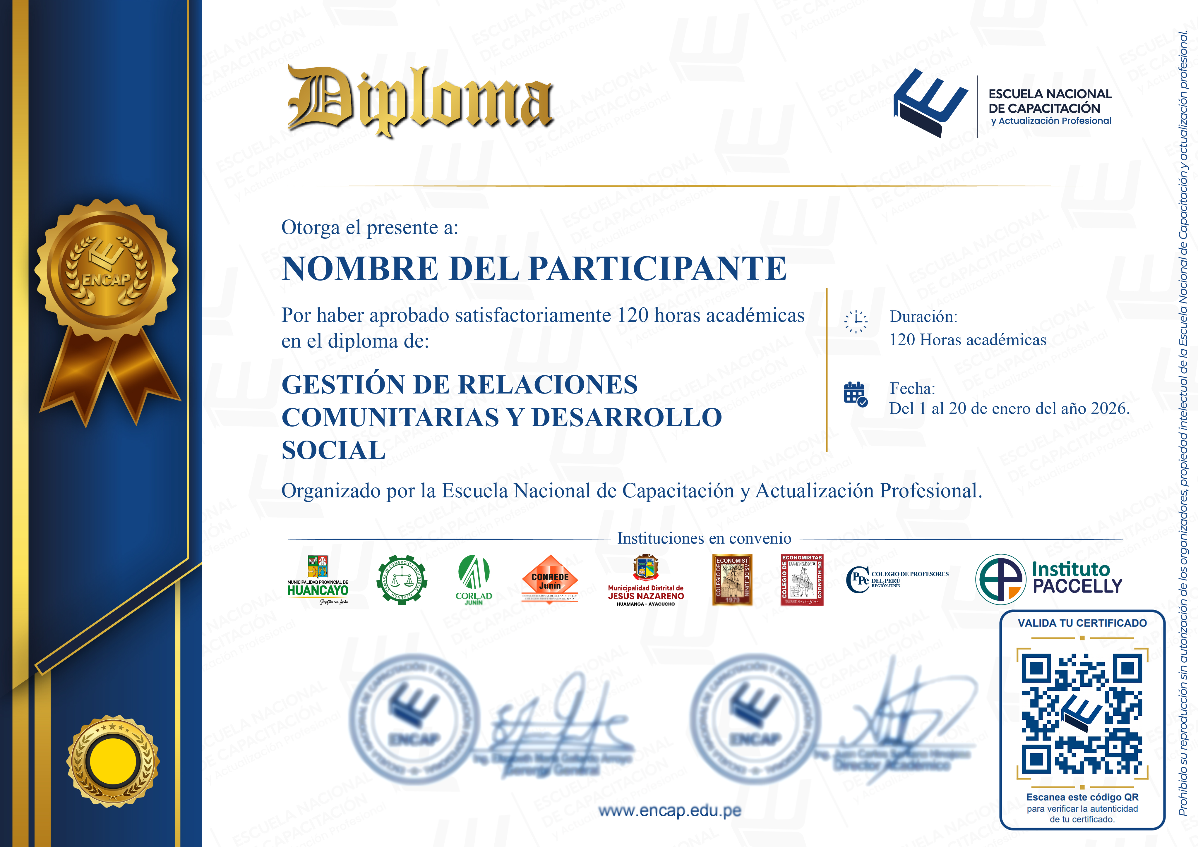 Certificado Especialización