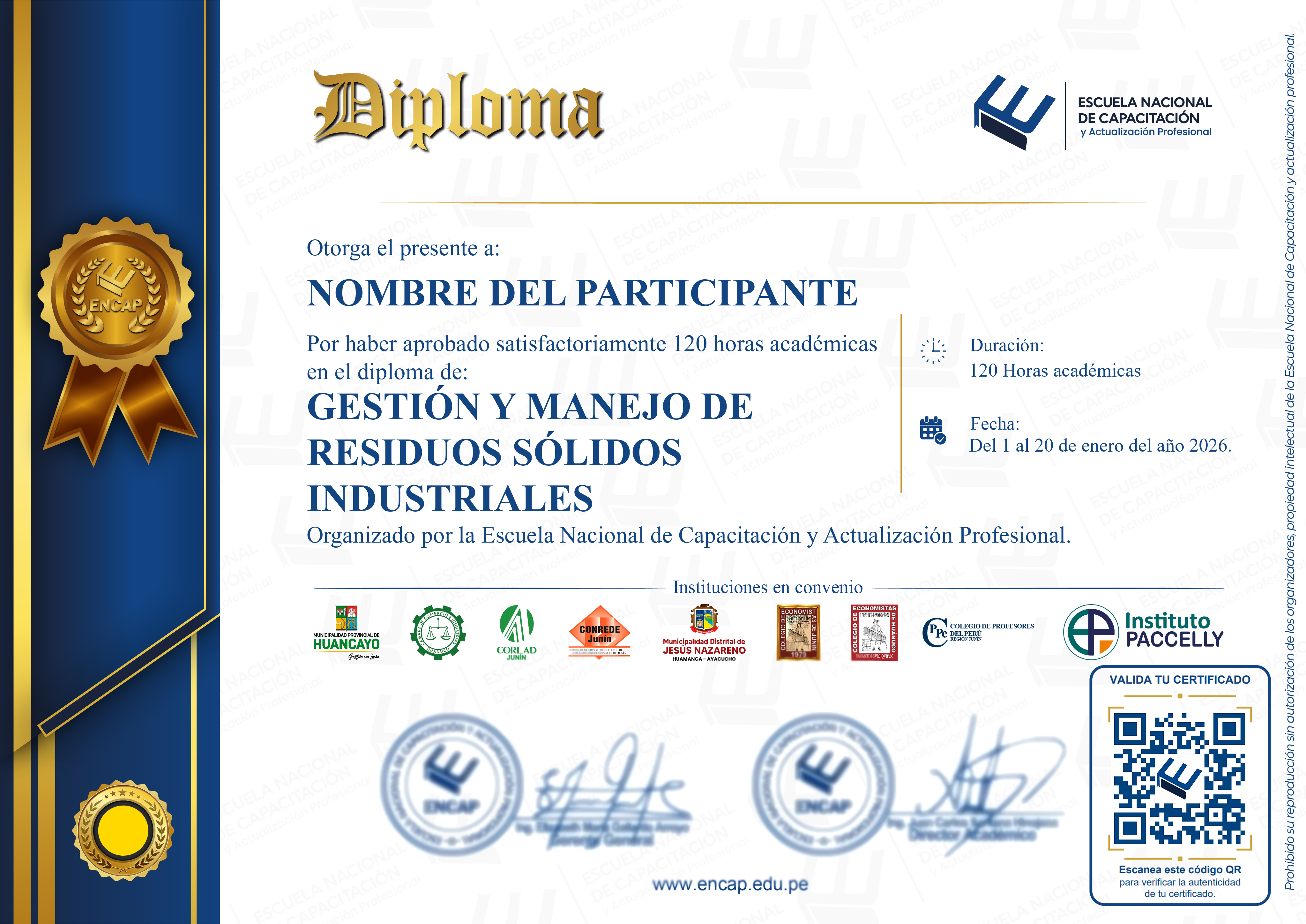 Certificado Especialización