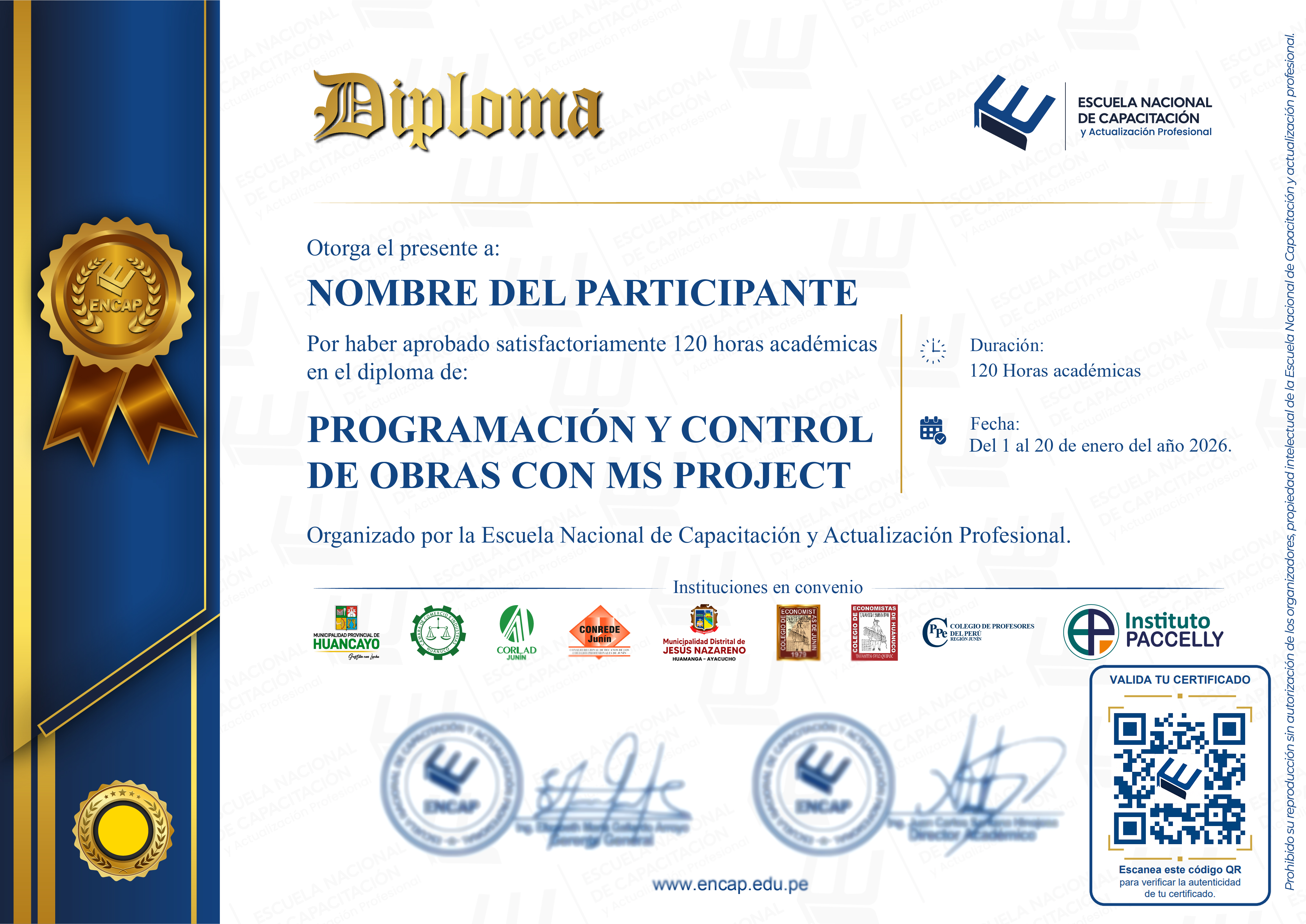 Certificado Especialización
