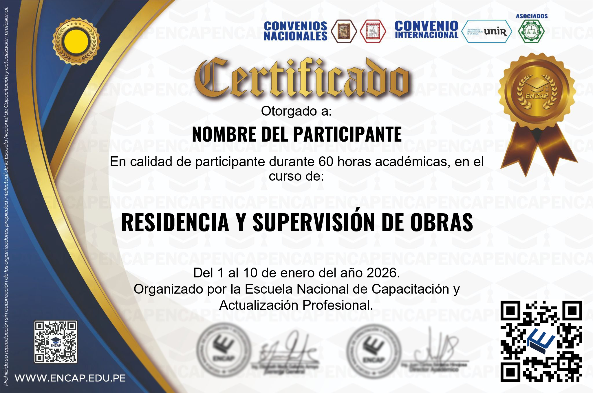 Certificado Especialización