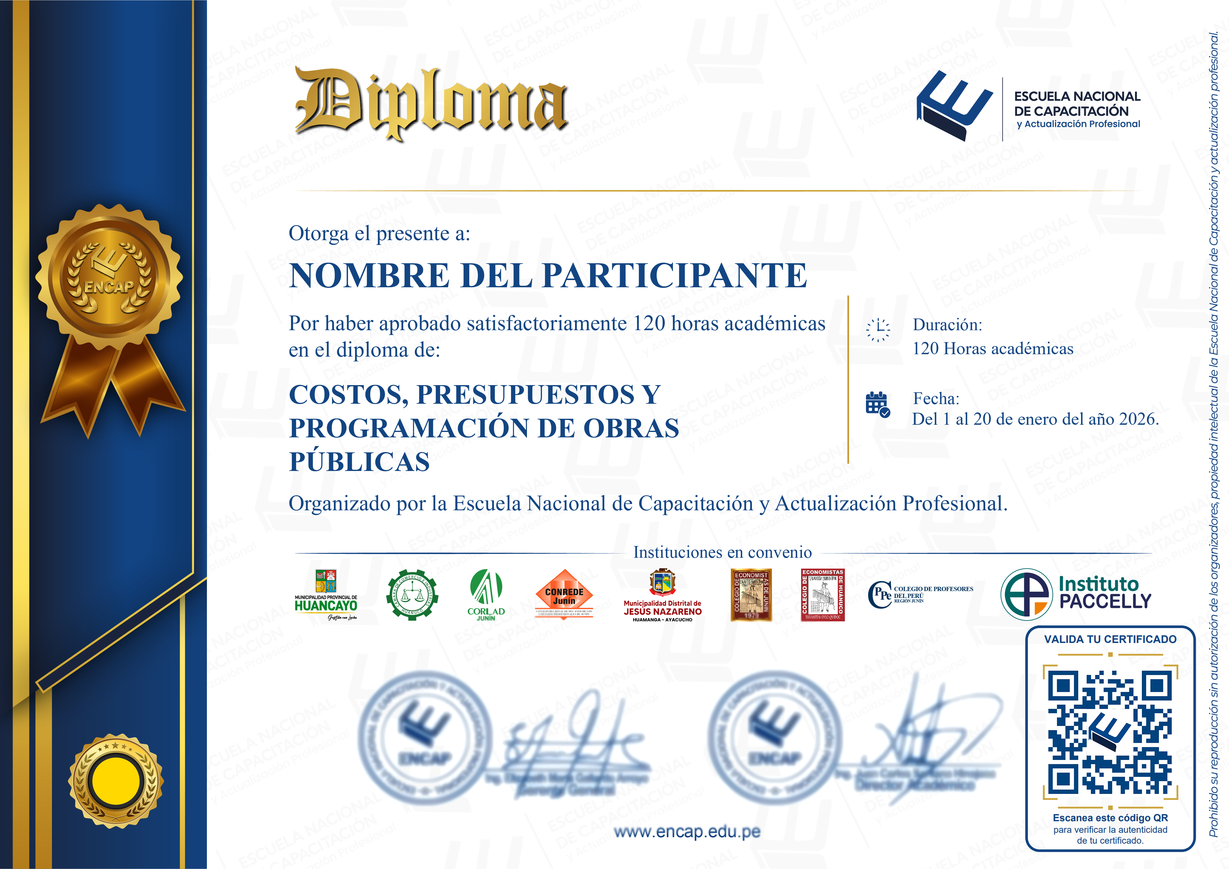 Certificado Especialización