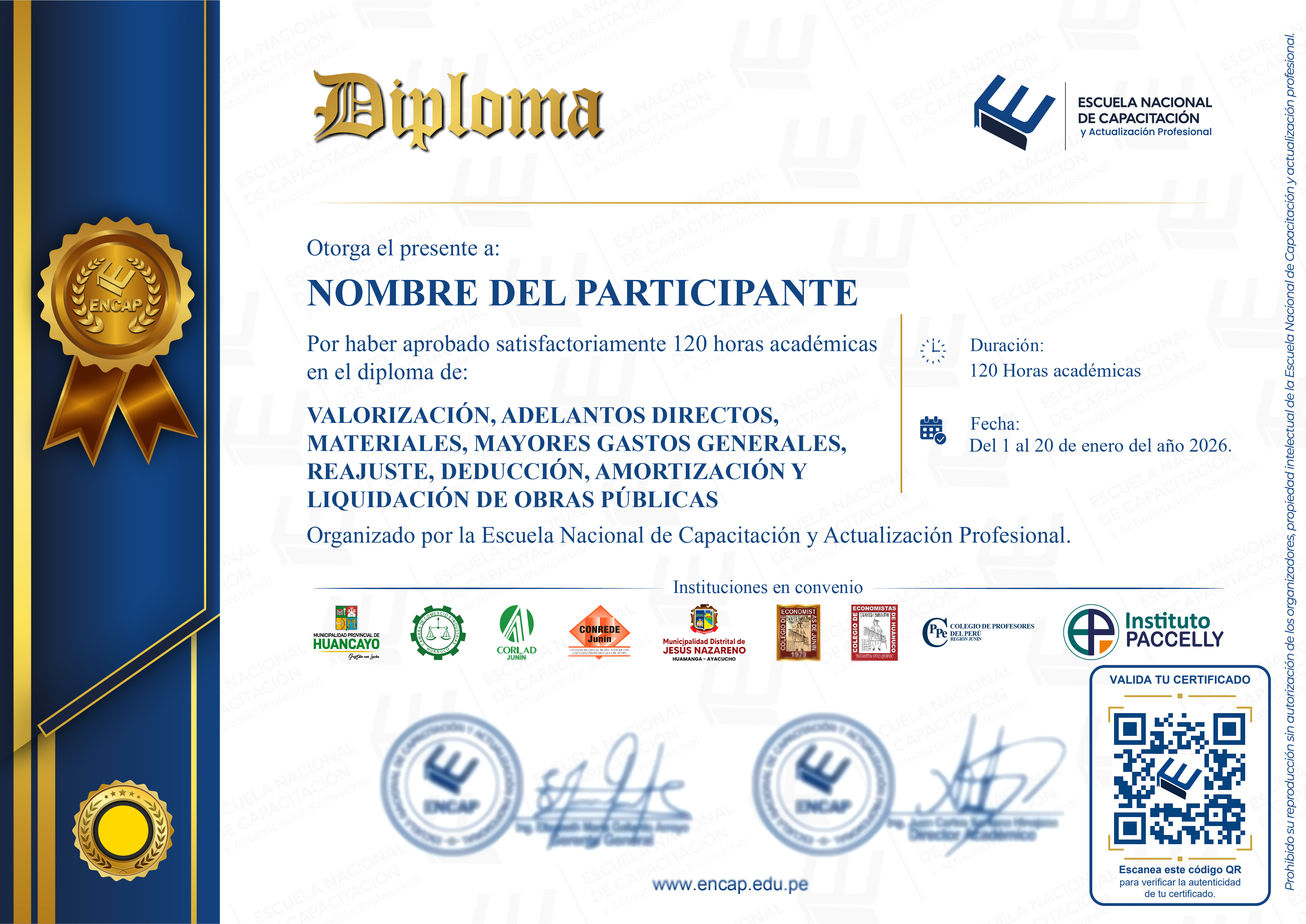 Certificado Especialización