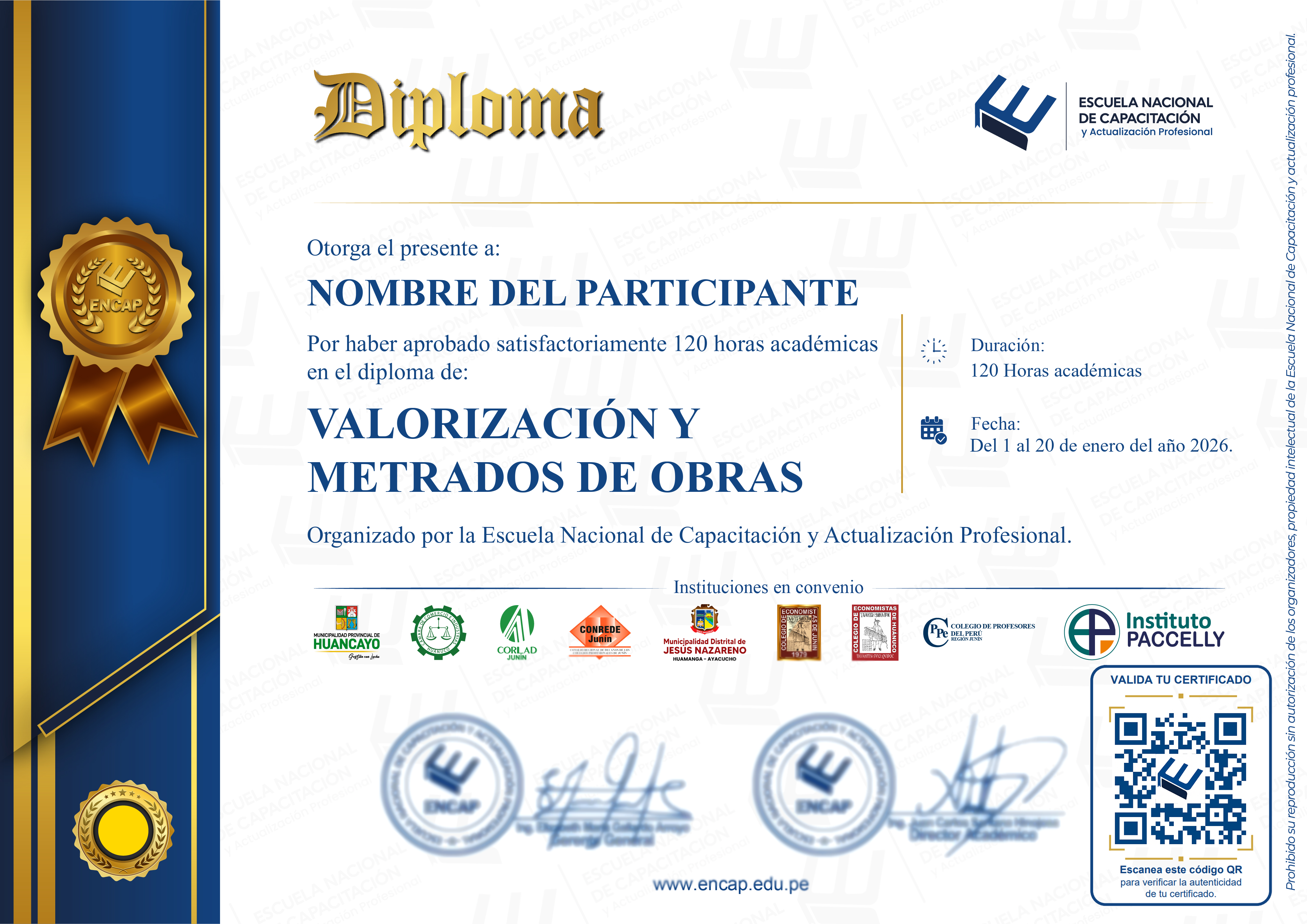 Certificado Especialización