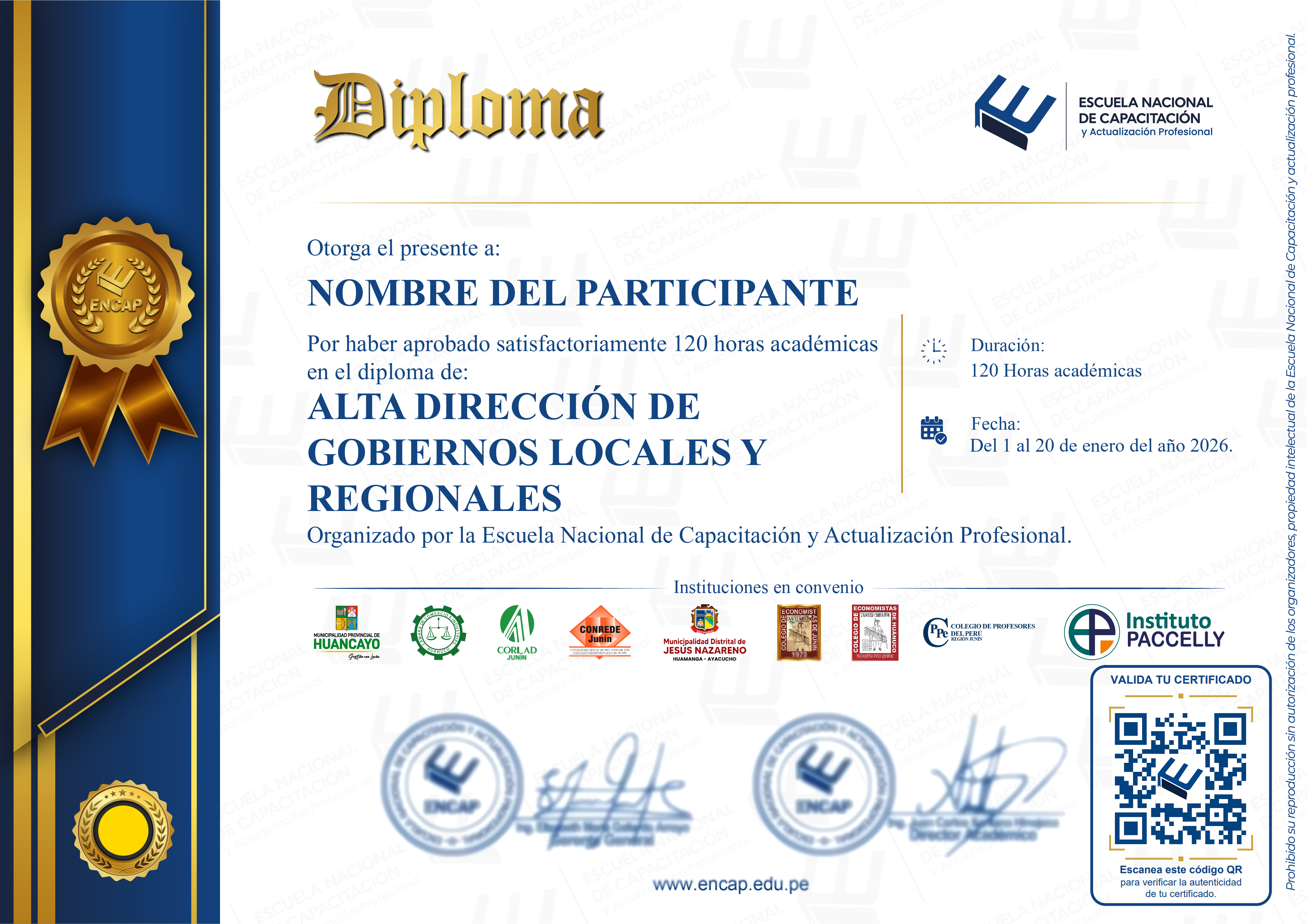 Certificado Especialización