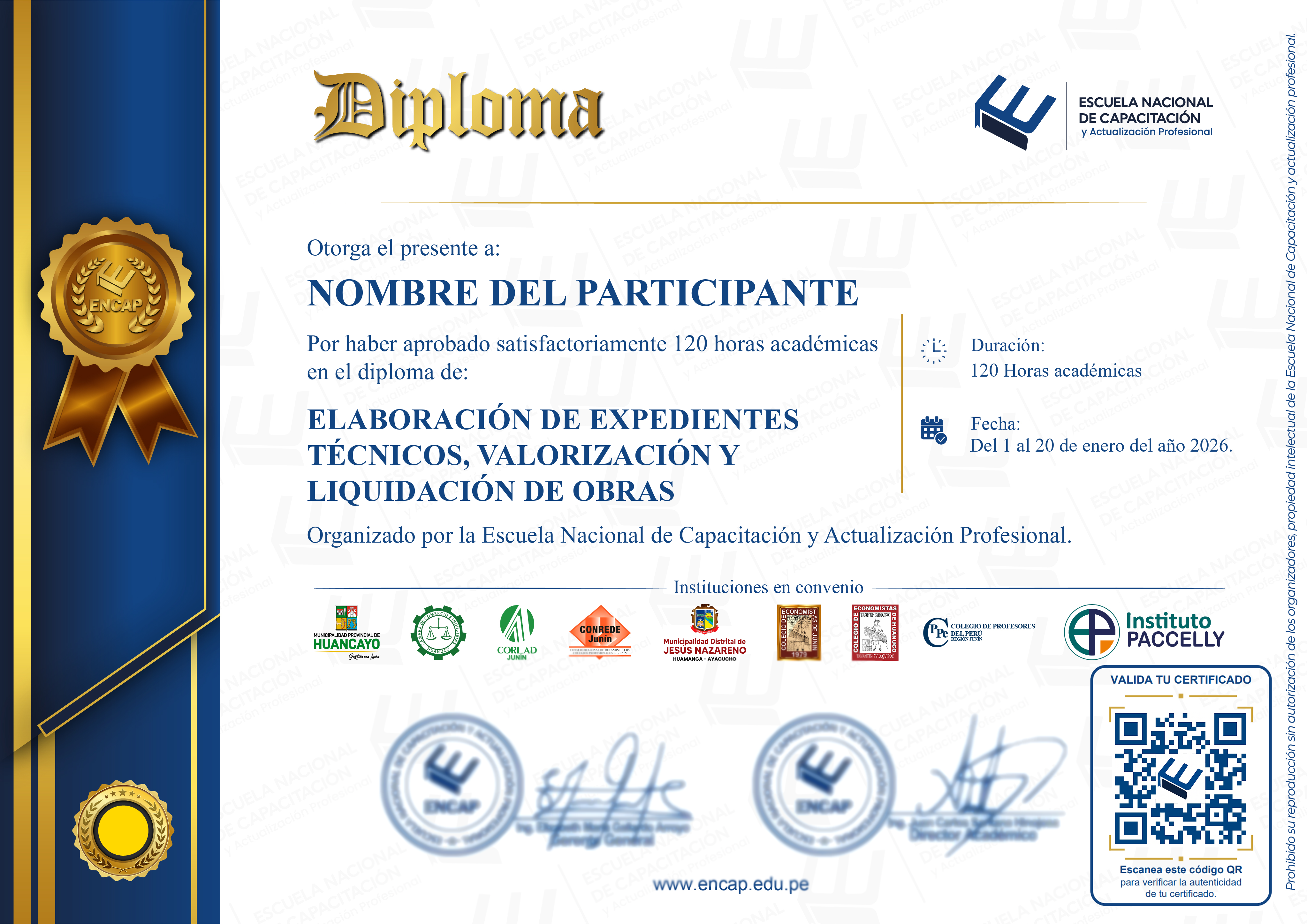 Certificado Especialización